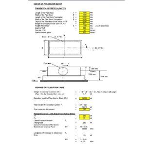 Anchor block excel spread sheet with detail drawing files