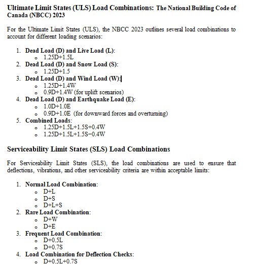 LOAD COMBINATIONS NBCC 2023