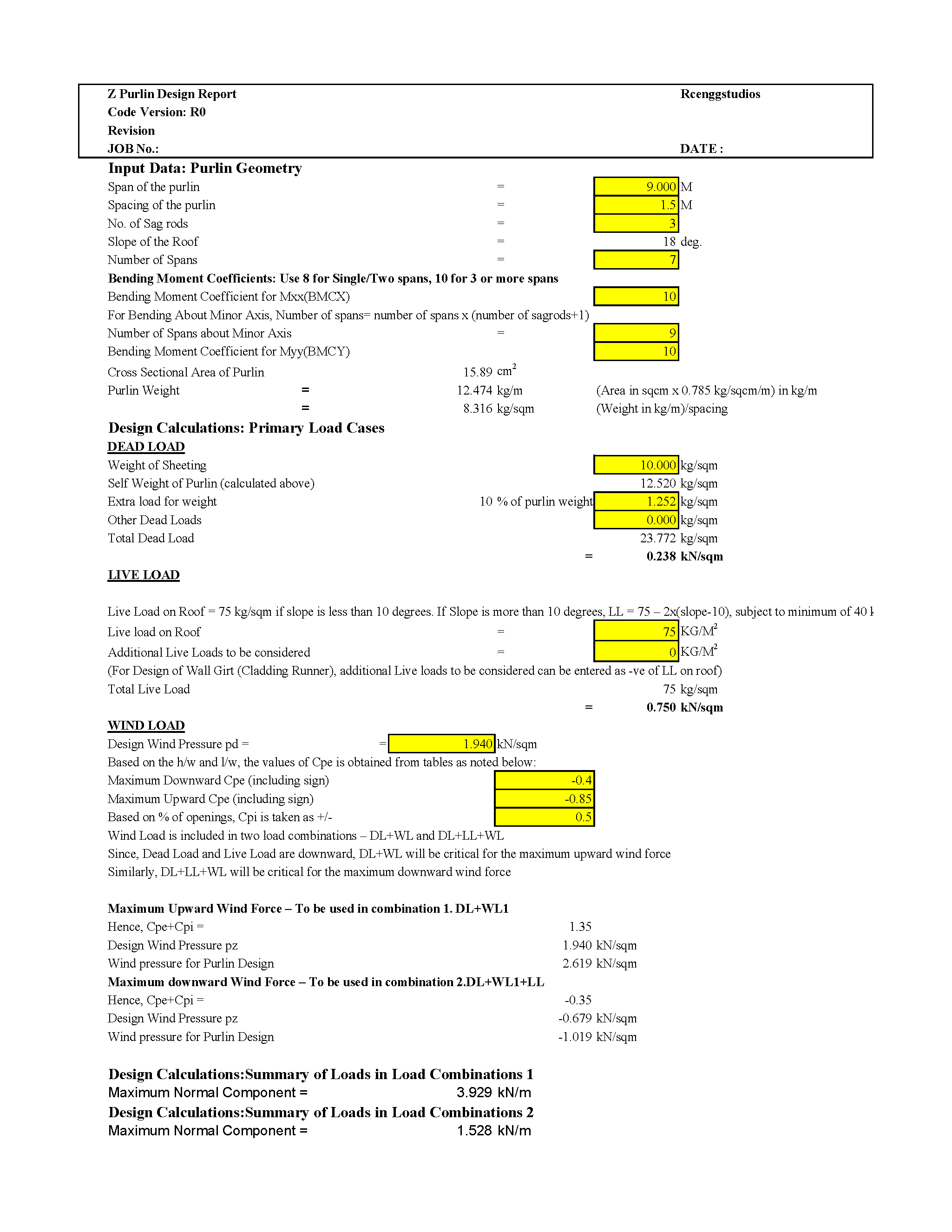 Purlin Design as per IS 800 2007