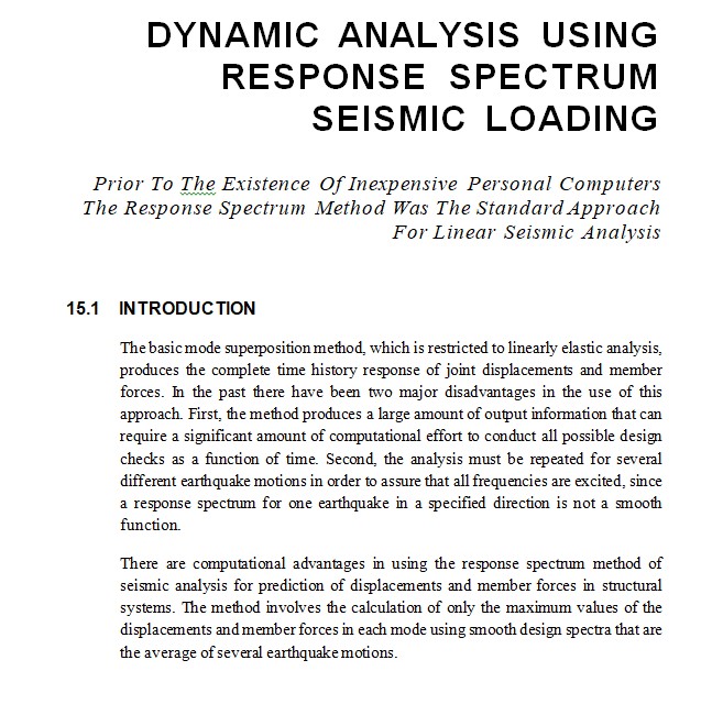 DYNAMIC ANALYSIS USING RESPONSE SPECTRUM ANALYSIS