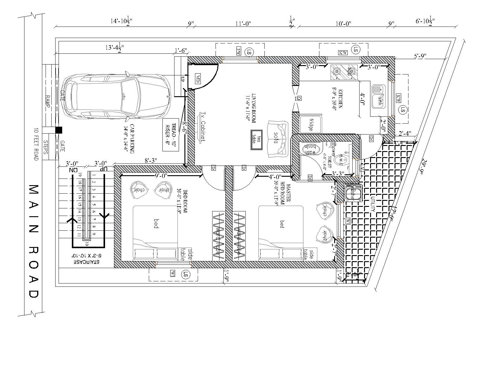 HOUSE PLAN 30 x 40| NORTH FACING |