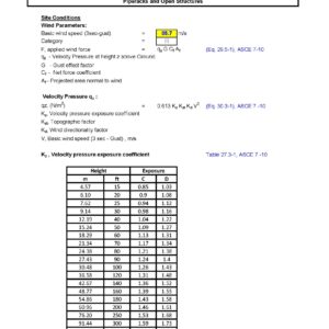Wind Load Calculation as per ASCE 7-10