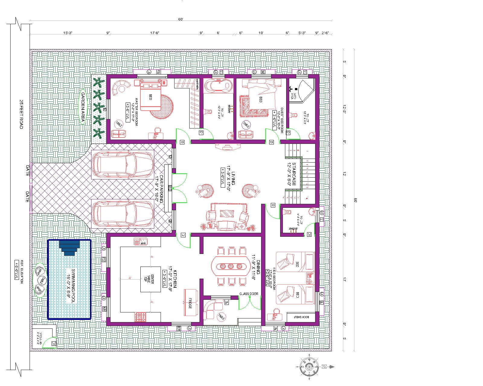 HOUSE PLAN 35 x 50 | SOUTH FACING |