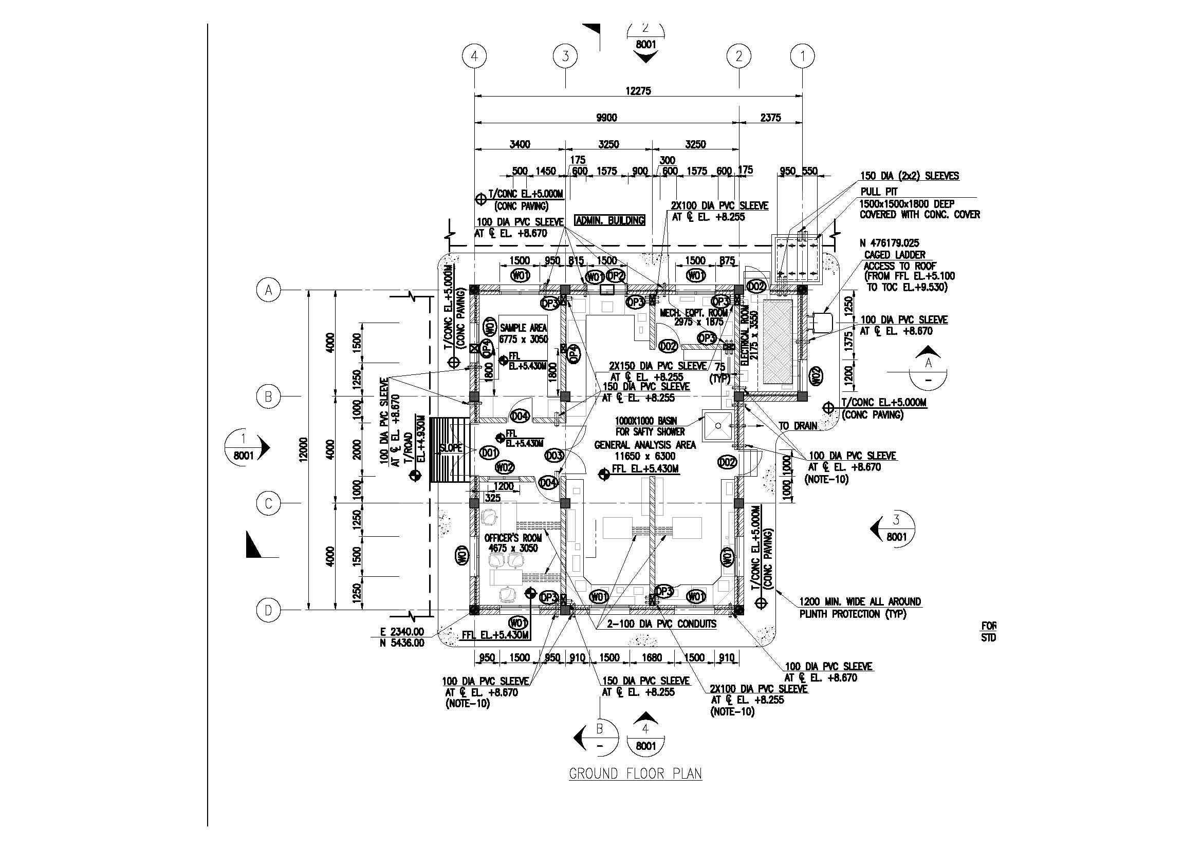 Laboratory Building Plan and Architecture Details