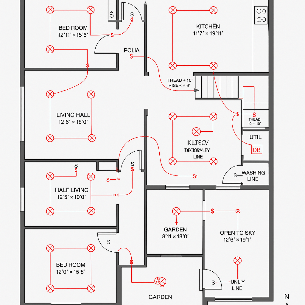Electrical Layout For Residential Building