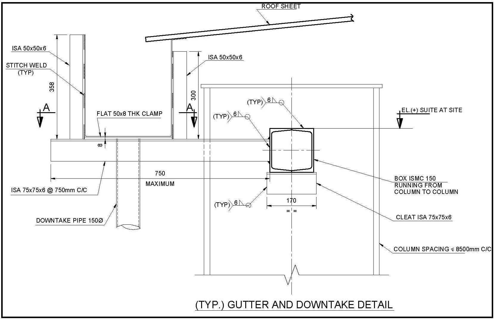 Rain Water Gutter and Down Take Systems