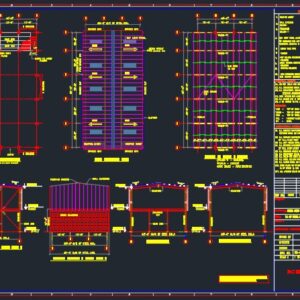 Steel Shed with Mezzanine Floor layout and Detail Drawing
