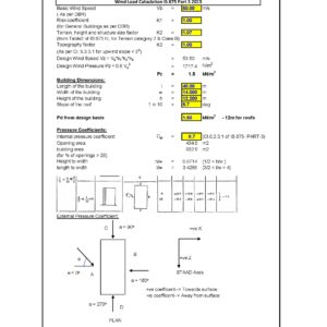 Wind Load Calculation IS 875 Part 3 2015 Excel Spreadsheet Download