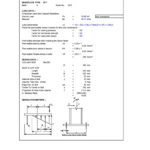 Base Plate Design as per IS Code Excel Spreadsheet Download