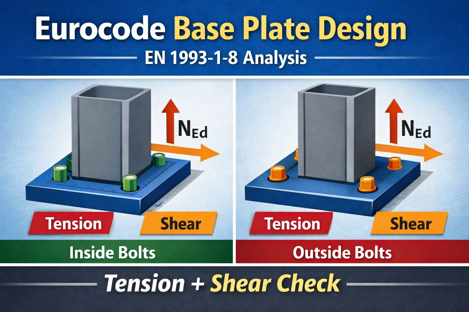 Eurocode Base Plate Calculator – EN 1993-1-8