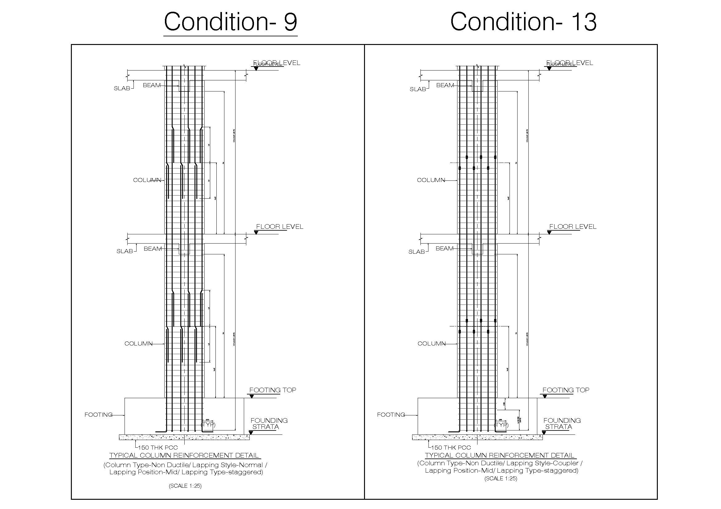 RCC Column  with Splice and Coupler in Reinforcement Free Download