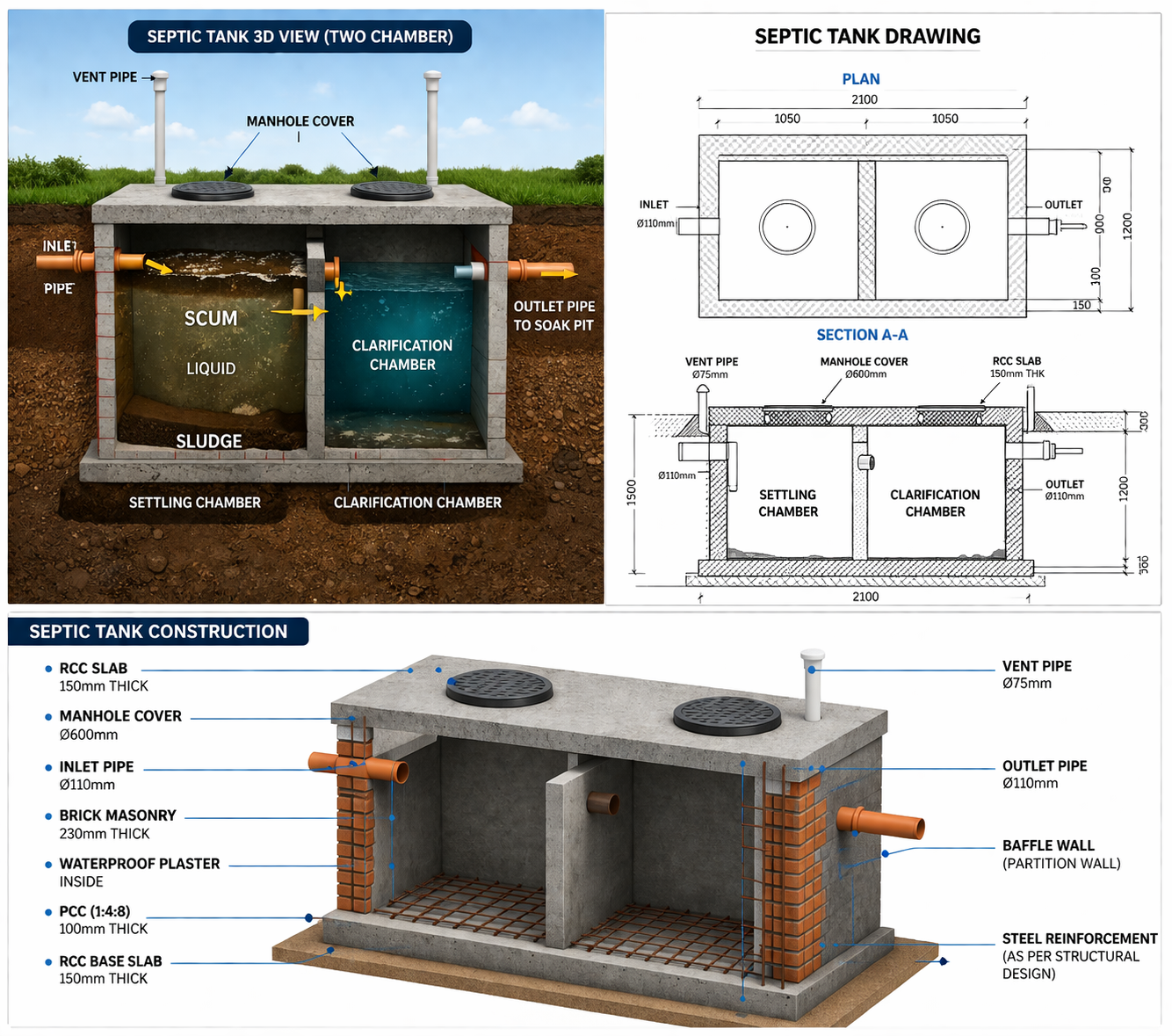 Septic Tank Drawing and Details