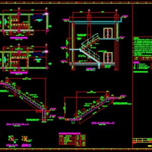 RCC Staircase CAD Drawing with Reinforcement Details